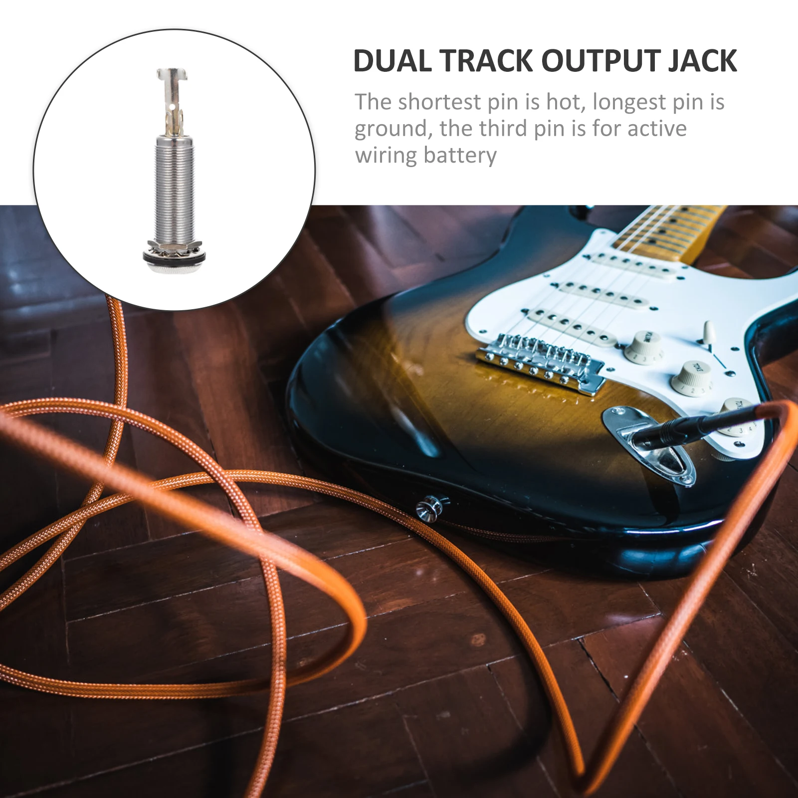 

Electric Bass Guitar Cylinder Output Durable Threaded Barrel Jack For Bass Accessories Stereo Plug Compact End Pin Socket Guitar