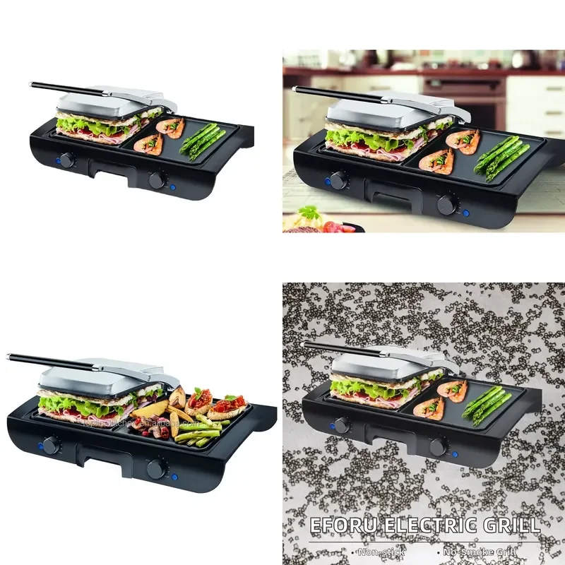 for Smokeless Electric Grill Contact Grill  Baking and Grilling Panini Press Sandwich Maker