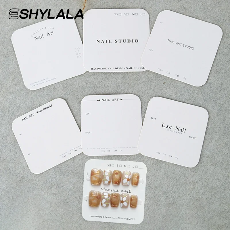 20 fogli di carte per imballaggio per unghie Display per unghie a pressione Fatto a mano Design per unghie finte Swatch Show Card Display per campioni di manicure Salon