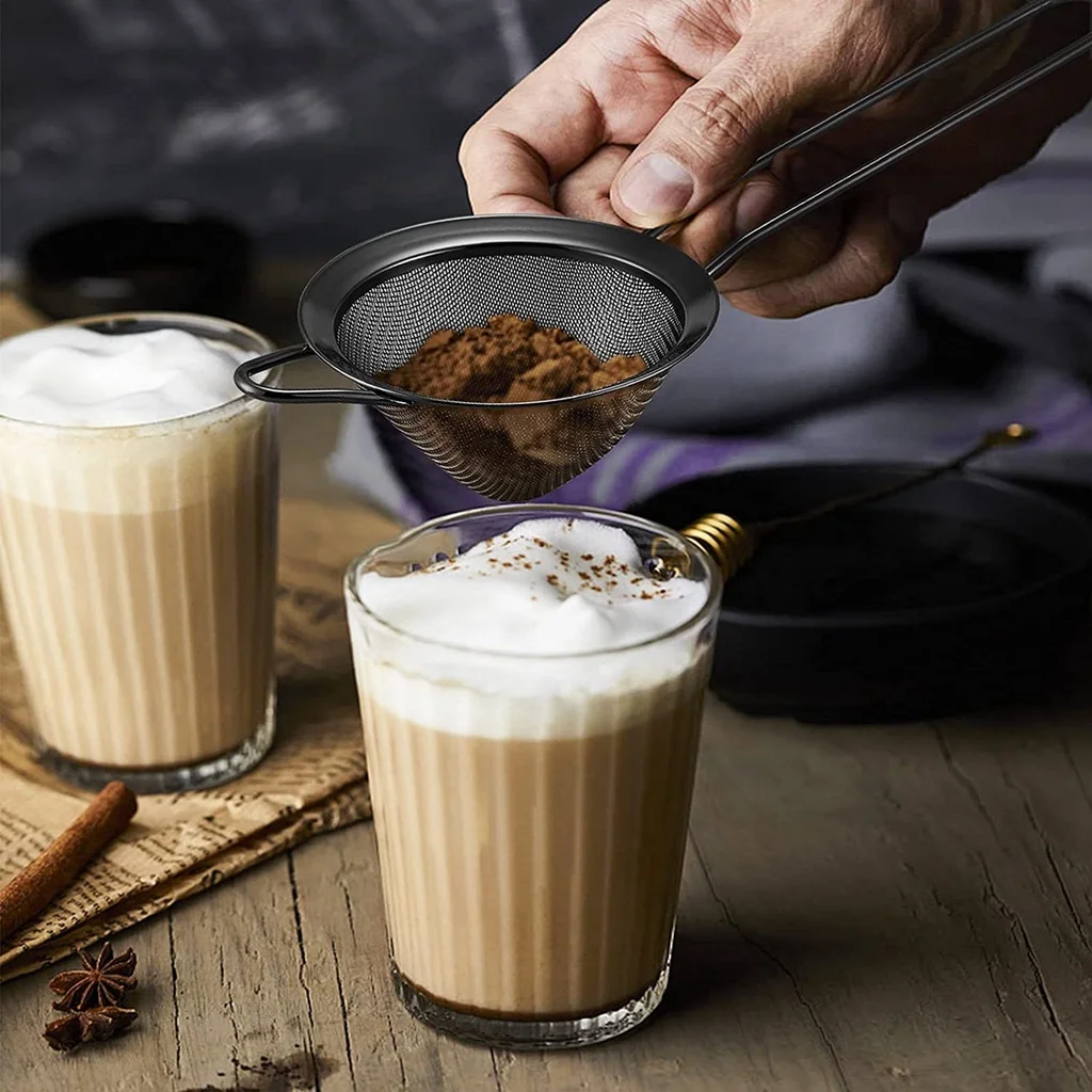 

Stainless Steel Strainer Kitchen Household Food Grade Metal Sieve Portable Flour Coffee Filter Screen Kitchen Accessories