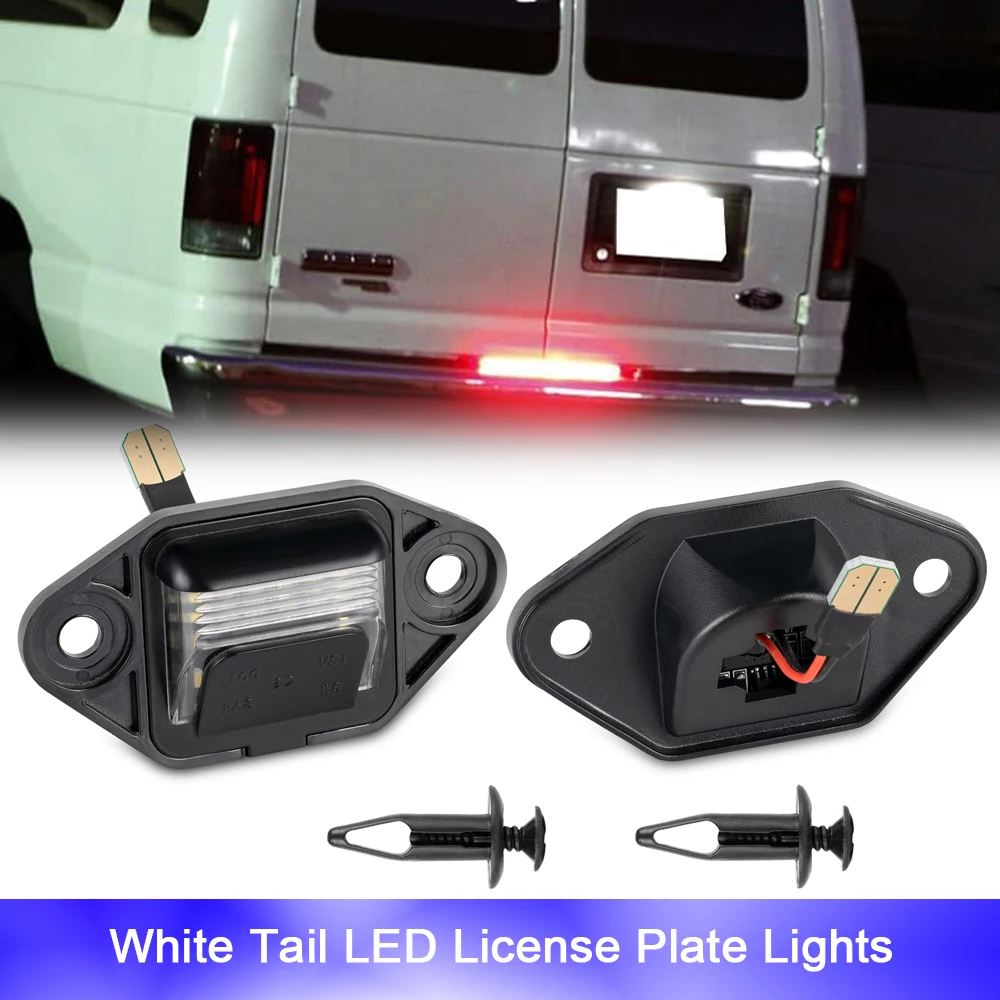 

6000K White LED Tail License Number Plate Lights Free Error For Ford E-150 E-250 Club Wagon Econoline E-350 E-450 Super Duty