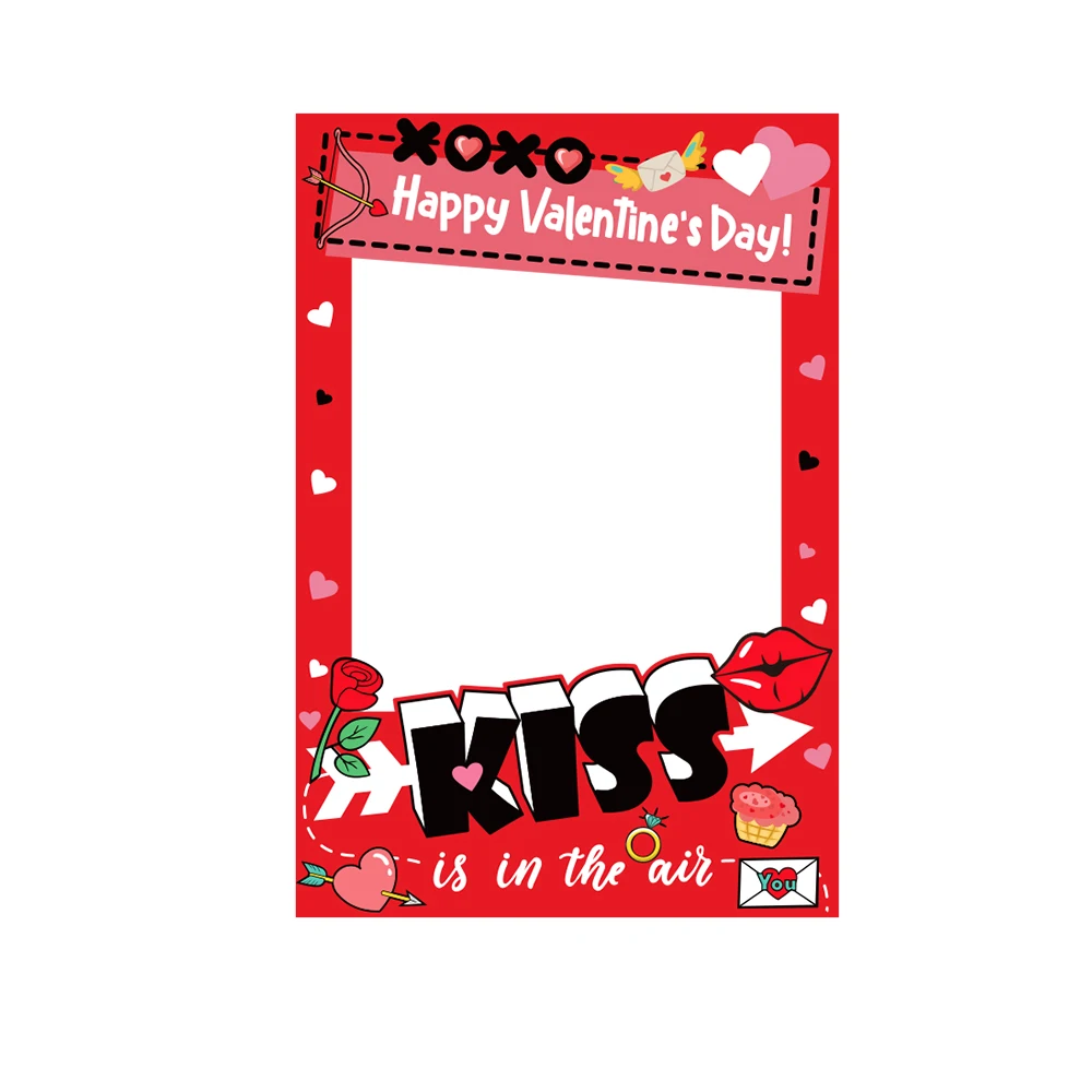 

Happy Valentine's Day XOXO Photo Booth Frame Decorations Photo Booth Props for Valentines Day Wedding Party Anniversary Supplies