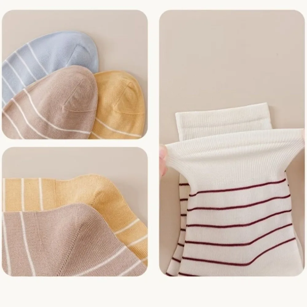 Comfort Fit Cotton Sleep Socks No Tight Soft Knit Mid Calf Socks Loose Cuff Breathable Nursing Socks Indoor Wear