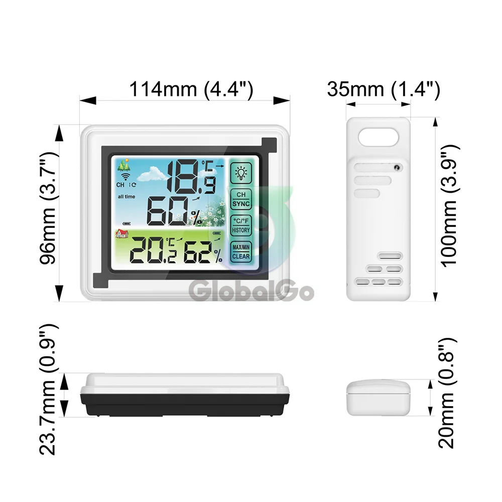 Digital Thermometer Weather Station Wireless Indoor Outdoor thermometer Hygrometer With 3 Sensor Temperature Humidity Monitor