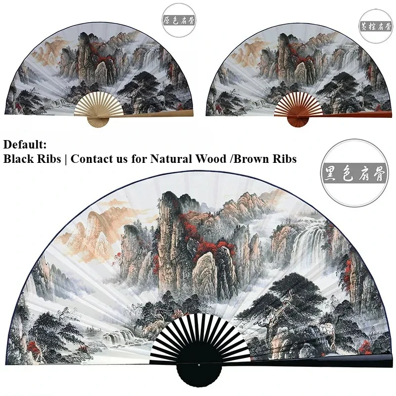 50x88cm Large Painting Paper Fan Wall Hanging Decorative Folding Fan Office Hall Home Living Room Decorative Fan Lucky Strike
