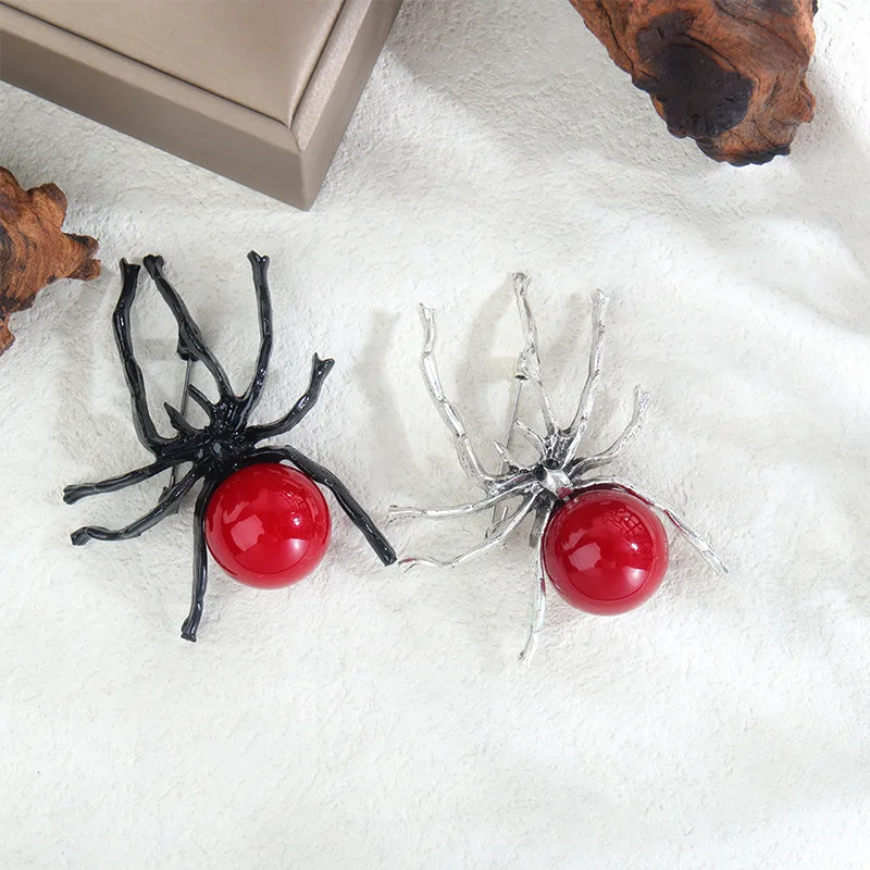 Insect Spider Brooch Elegant Men and Women Animal Party Fashion Pearl Pin Clothing Suit Coat Accesories Daily Retro Jewelry