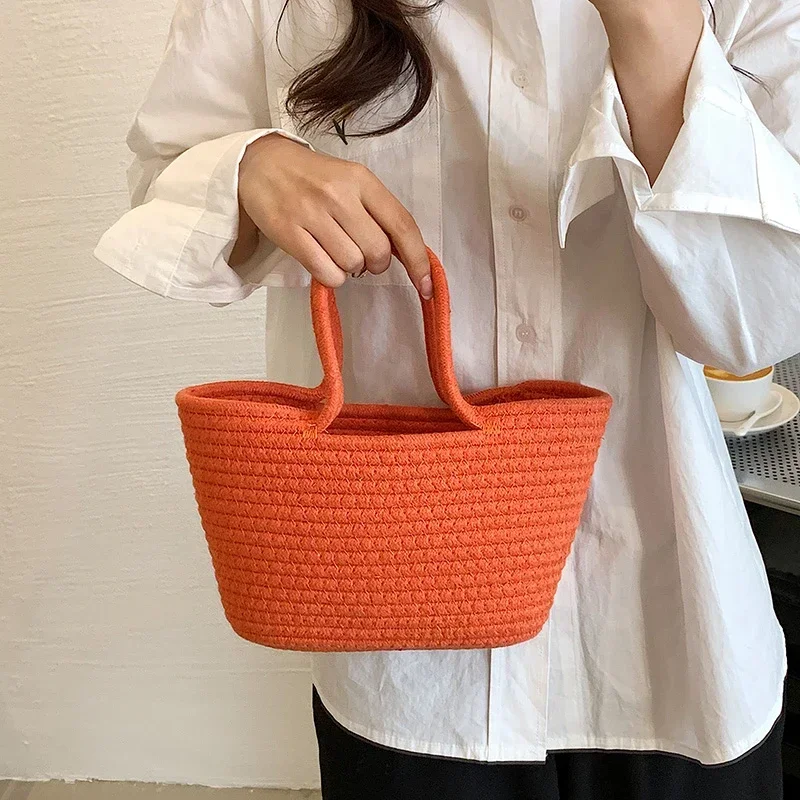 Autumn New Women\'s Bag 2023 High Quality Straw Woven Bag High Capacity Solid Color Hot Selling Beach Holiday Shopping Handbag