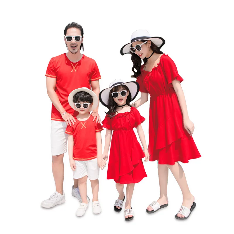 Family Matching Outfits Summer Plus Size Mother Daughter Father Son Panda Two-piece T-shirts + Shorts Matching Couple Outfits