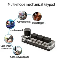 Macro Mechanical Keyboard RGB Mini Gaming Custom Programming Knob Keypads 3 Keys For Photoshop 3