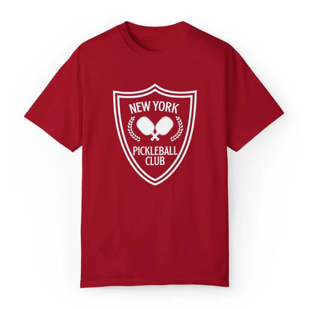 New York Pickleball Club Printing Retro Style Cotton T Shirts Unisex Loose Short Sleeve Summer Tops Crewneck Sport Casual Tees