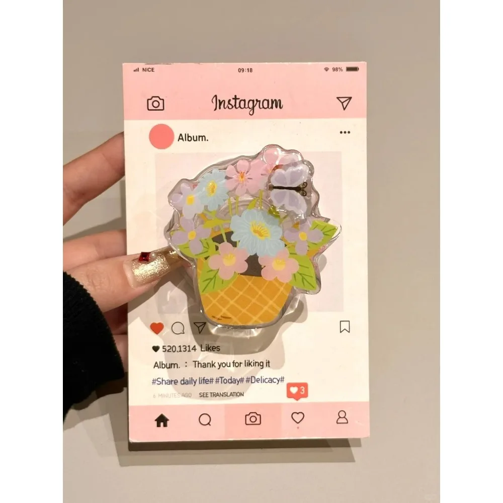 

Корейская мультяшная цветочная корзина, подушка безопасности, магнитная ручка для телефона, держатель для IPhone, Samsung, Motorola, Google, универсальная подставка, держатель Tok