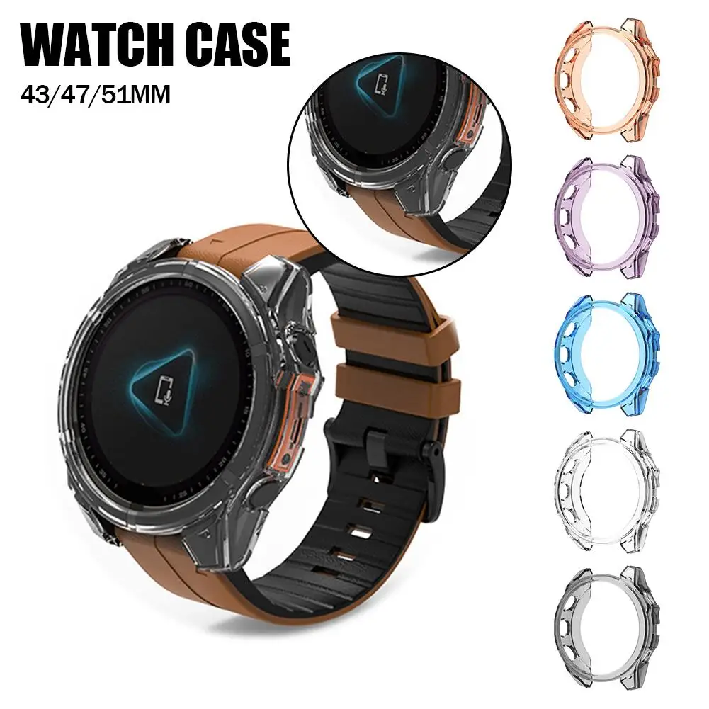 

For Garmin Fenix 8 CaseGarmin Fēnix 8 43/47/51MM Half-wrap TPU Case W7U9