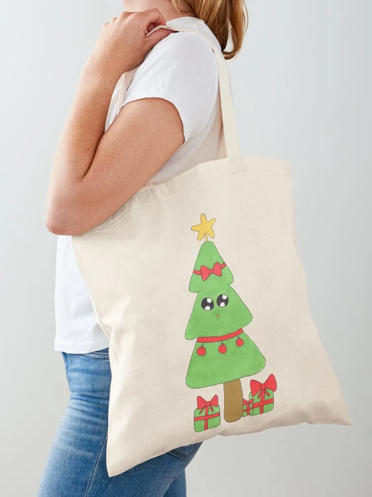 

Cute Christmas tree cartoon Tote Bag Women's shopper cute tote bag bag for beach bags woman 2025