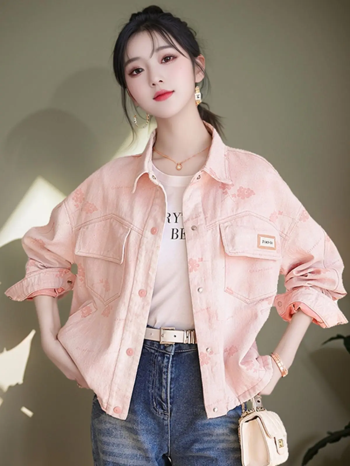 

Осенние женские куртки в европейском и американском стиле Techwear Bf Punk Sleeves Синие повседневные утолщенные рукава Корейская универсальная одежда плотная