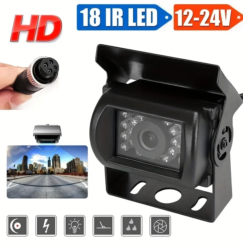 Queender Car Rear View Camera 18LED Backup Camera Wide Viewing Angle Vehicle Reversing Parking for Pickup RV Van Camper Truck,