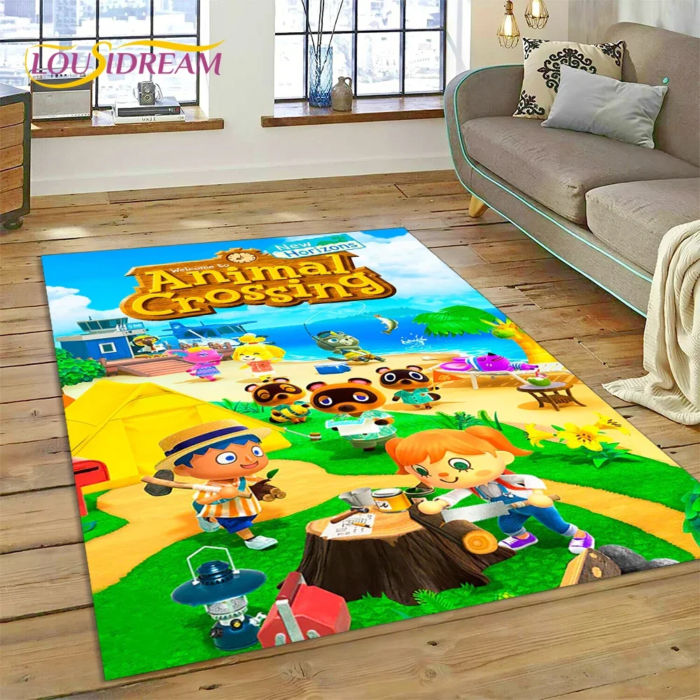 

Cute Animal Crossing New Horizons Cartoon Carpet Rug for Bedroom Living Room Home Sofa Decoration,Kid Game Large Decor Floor Mat