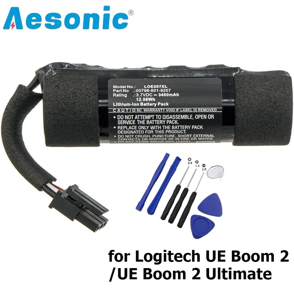 New 3400mAh Replacement Battery 00798-601-8207 for Logitech UE Boom 2/UE Boom 2 Ultimate Speaker
