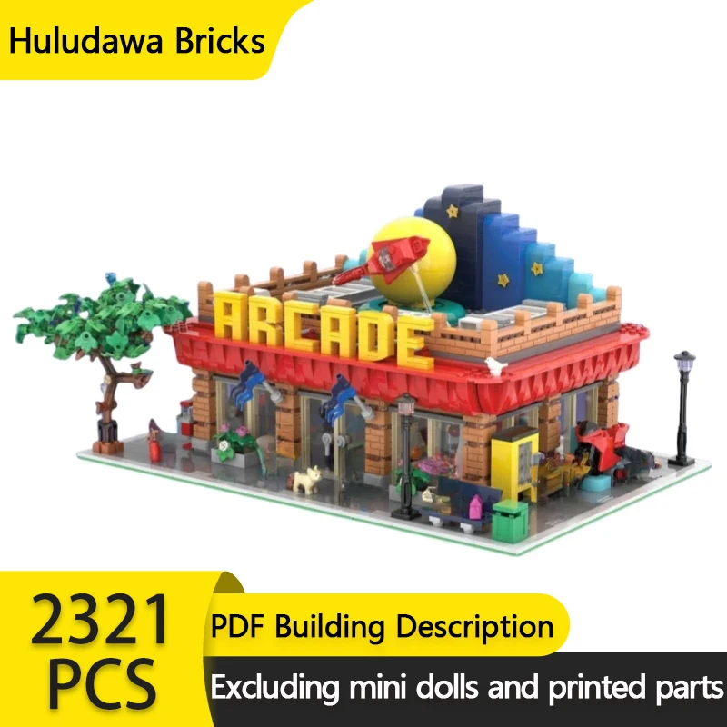 

City Street View Model MOC Building Bricks Interactive Urban Arcade Modular Technology Gifts Holiday Assemble Children Toys Suit