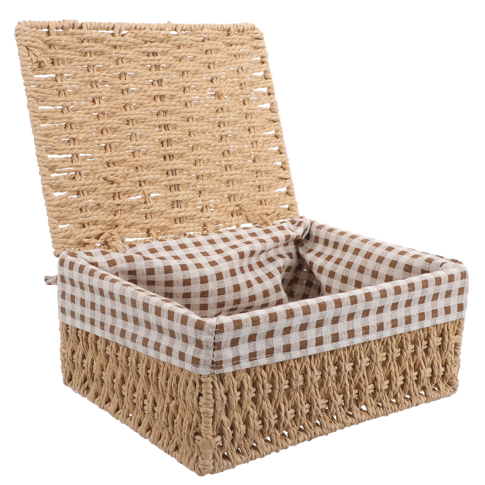 

Woven Storage Paper Rope Large Size Lid for Paper Rope Storage Basket Snacks Sundries Home ganization Desk Space Saving 04G