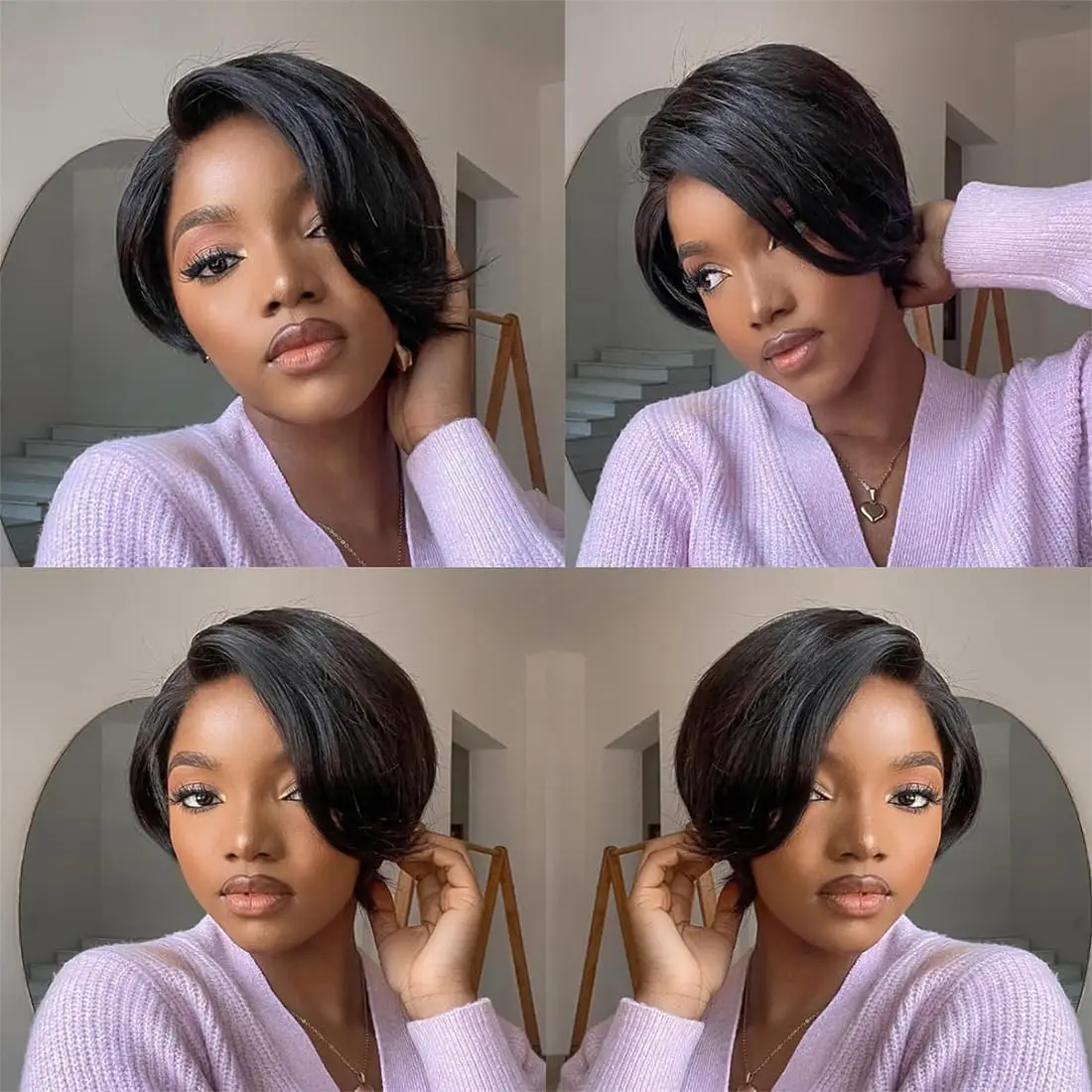 Pixie Cut Wig Human Hair Short Bob Lace Front Wigs for Black Women 13x4 HD Transparent Lace Front Wigs Straight Glueless Wigs