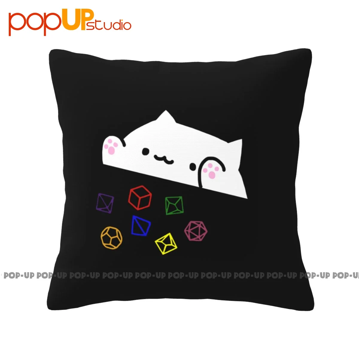 Best Bongo Cat Throwing Dice - Dnd - Dungeon Master - Tabletop Rpg Pillowcase Throw Pillow Cover Healthy