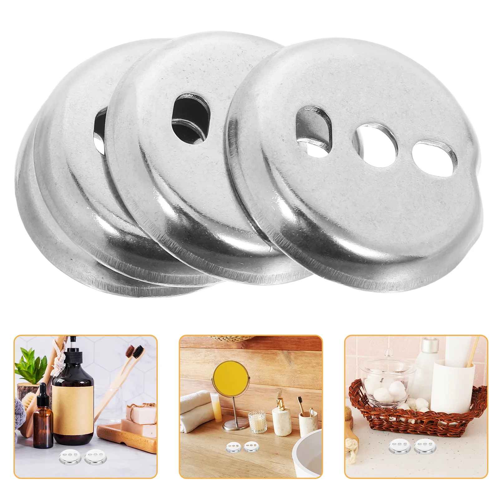 

4Pcs Mounting Hardware for Towel Bars - Premium Bathroom Hardware Accessories for Towel Pole Base and Bathroom Storage Solutions