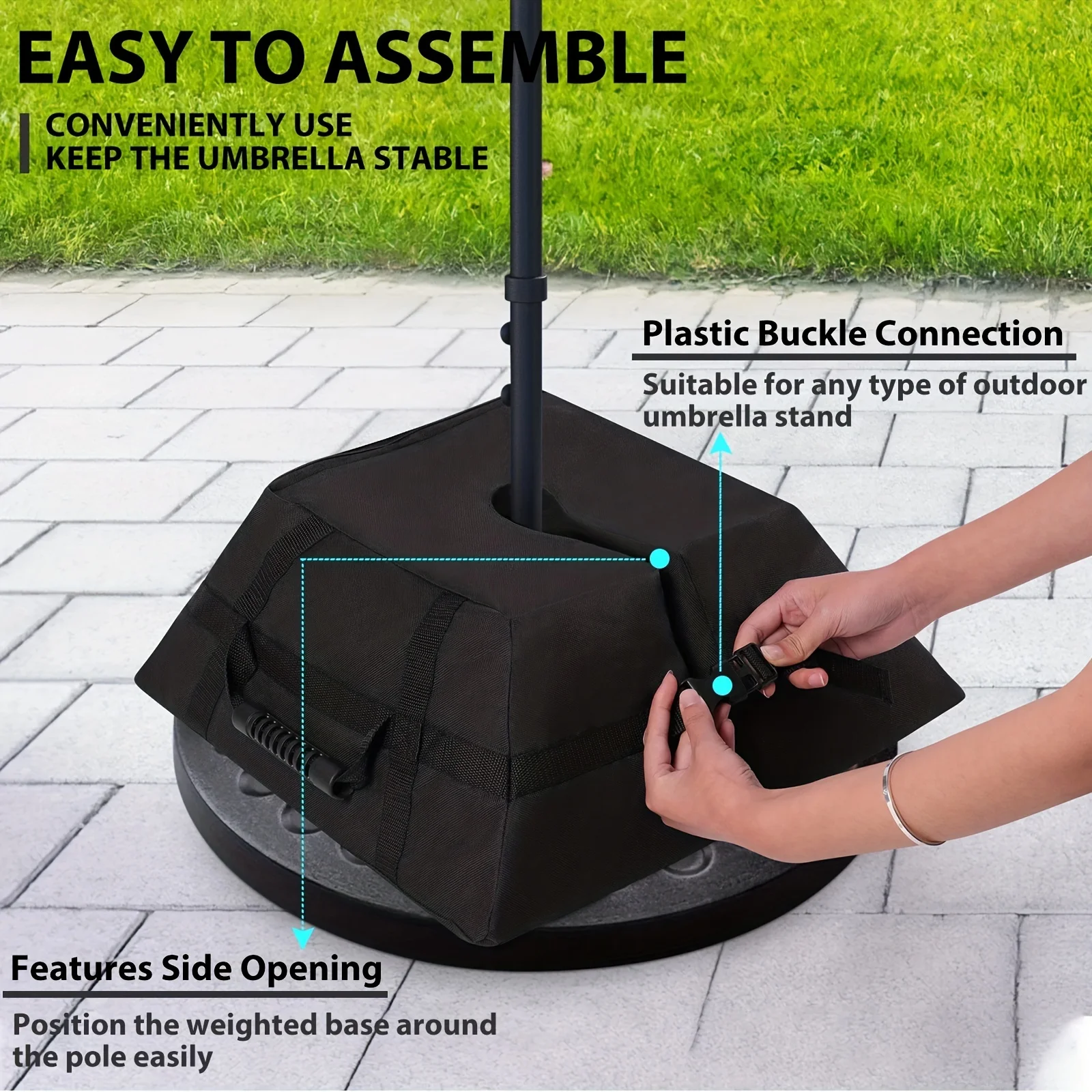 Detachable Heavy Weight Bag Wind-Proof Sun Umbrella Base Umbrella Sandbag Parasol Base Stand Fixed Sandbagwith shovel 600D PVC