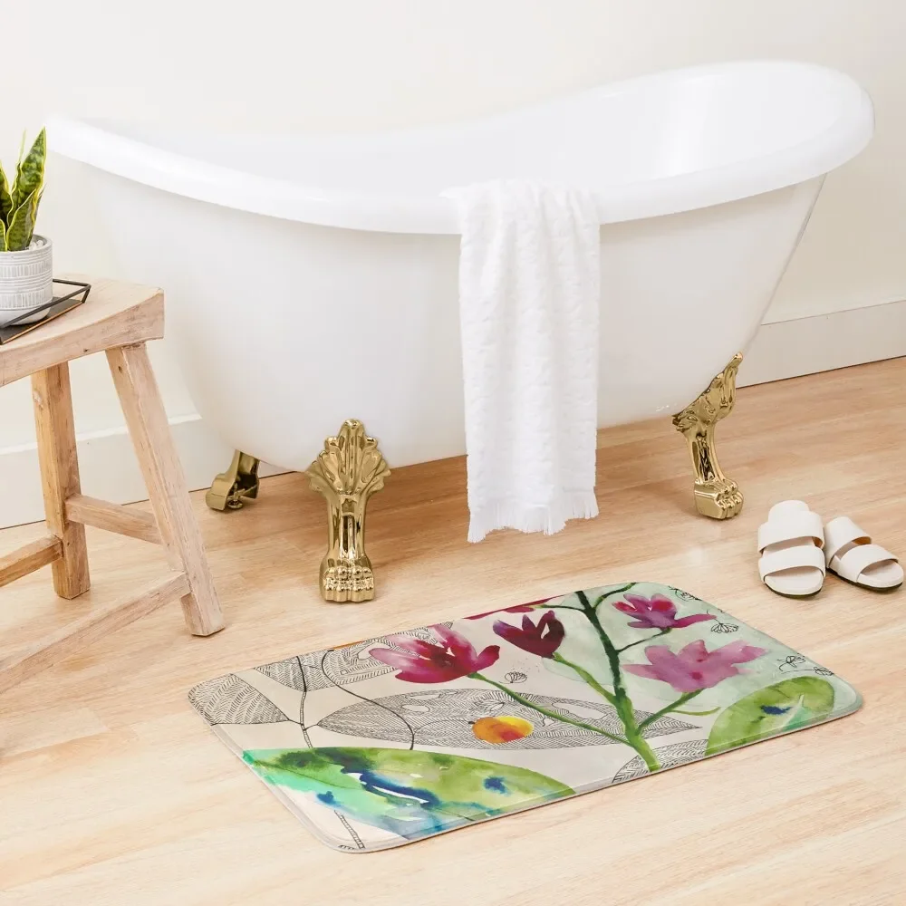 

botanical composition Bath Mat Bathtub Anti Slip Anti Slip Bath Stickers Mat