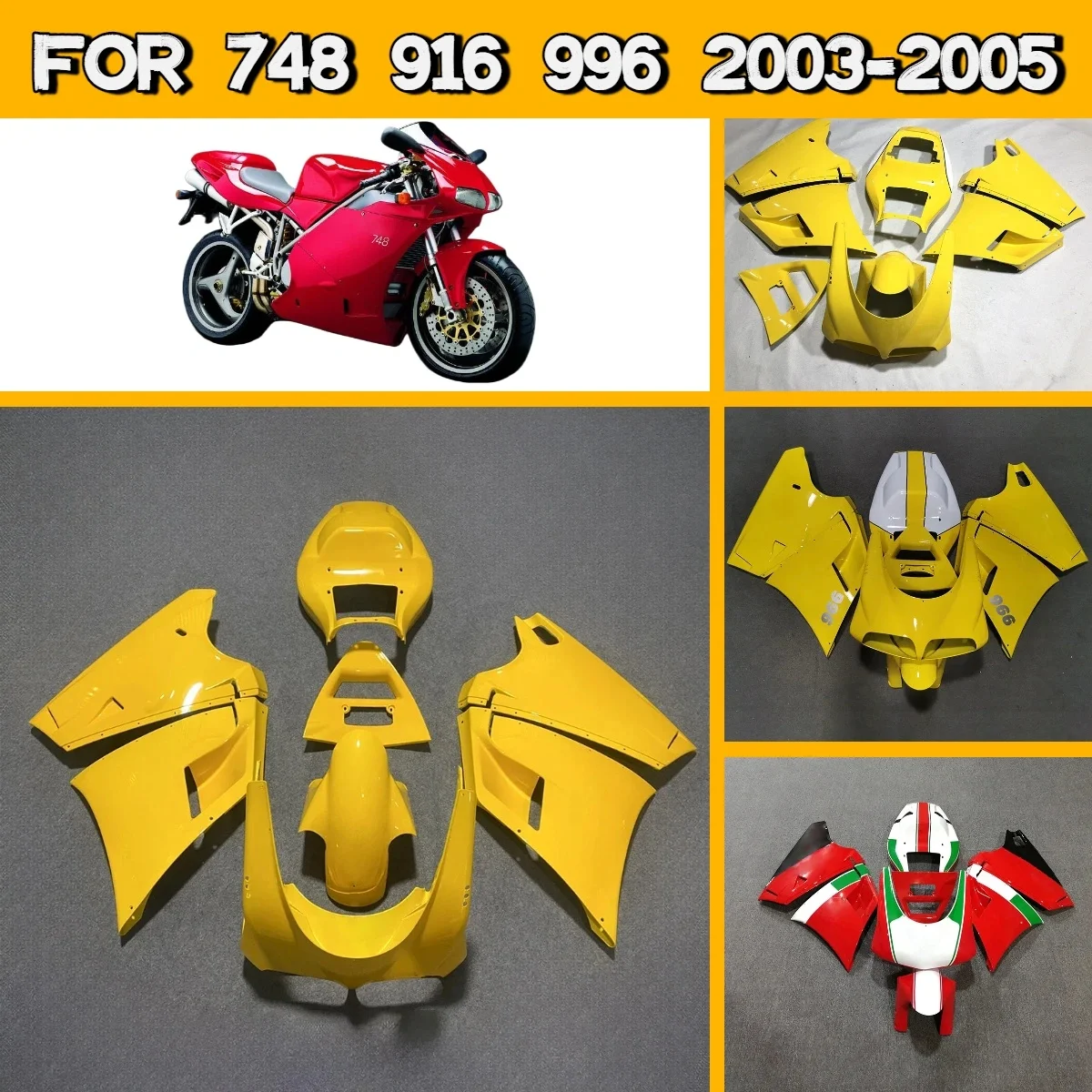 Kit de Carenado para Ducati 748 916 996 2003 2004 2005, Accesorios para Motos, Carenados Completos de Plástico para 03 04 05 748 916 996