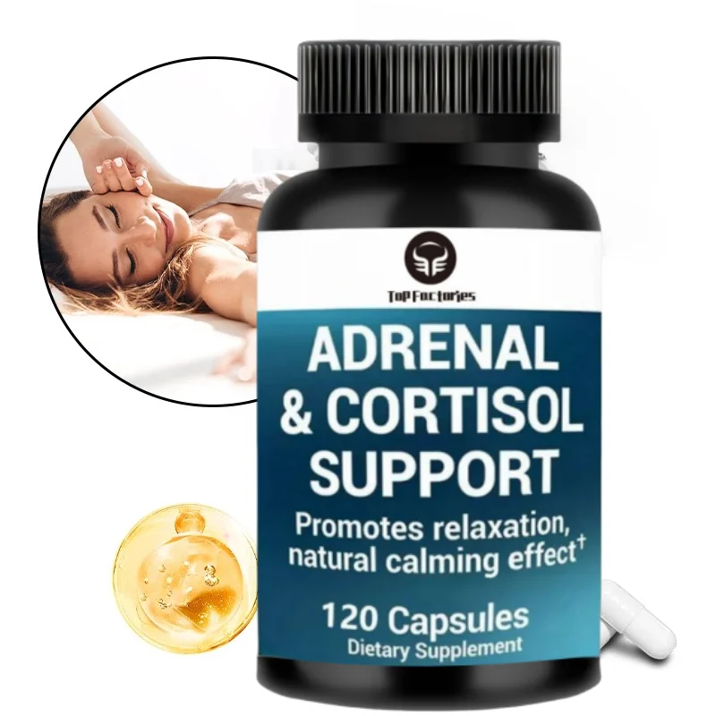 Top Factories Adrenal & Cortisol Support Supplement - Natural Stress Support To Improve Mood, And Relaxation