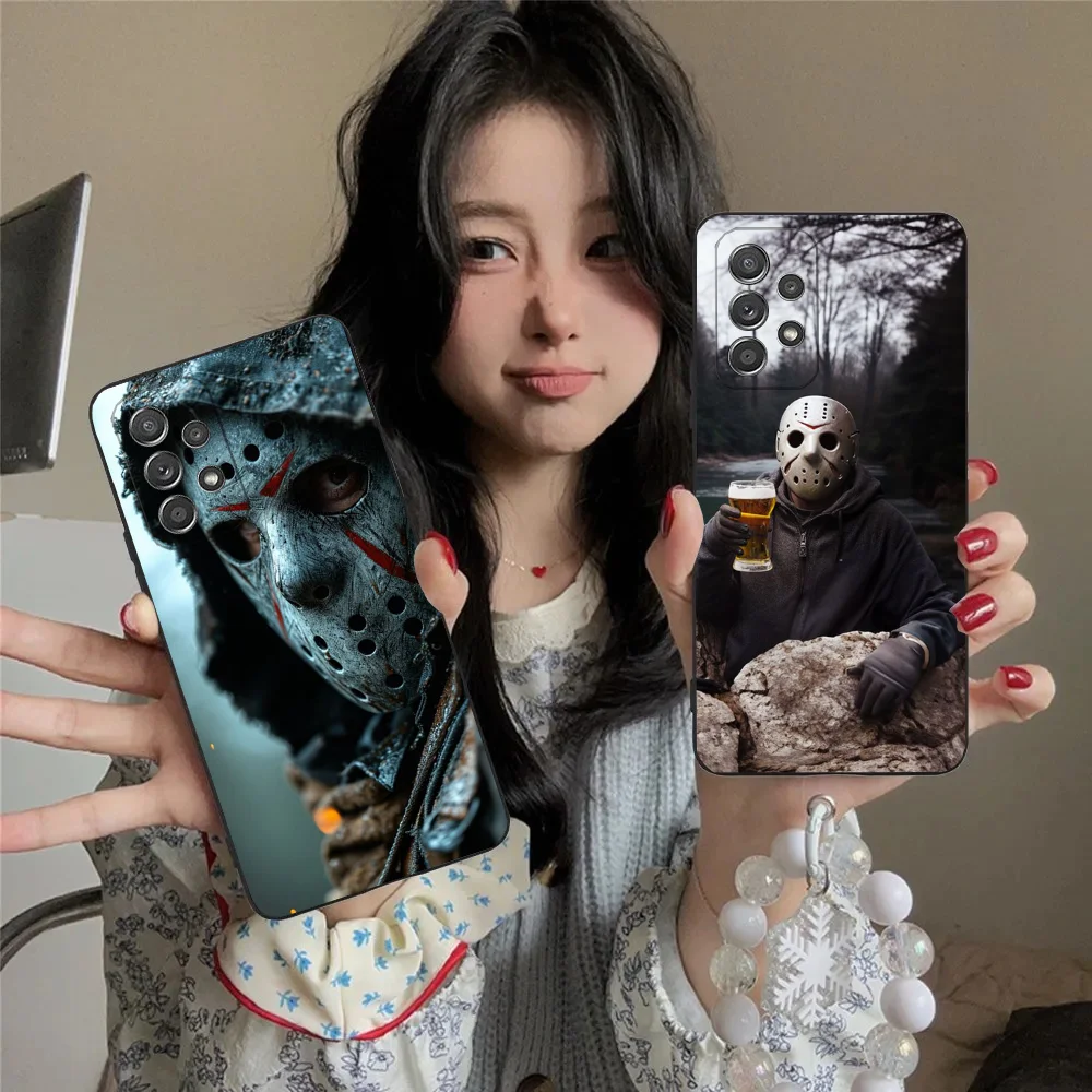 

Film Horror J-Jason Voorhees Phone Case For Samsung S24,23,22,30,21,10,9,Ultra,Plus,Lite,FE,5G Black Soft Case