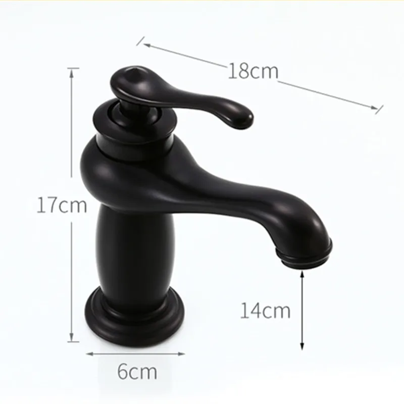 Bathroom Sink Faucet Black Bronze Finish Brass Basin Sink Taps Single Handle Water Taps Deck Mounted Single Hole Water Mixer Tap