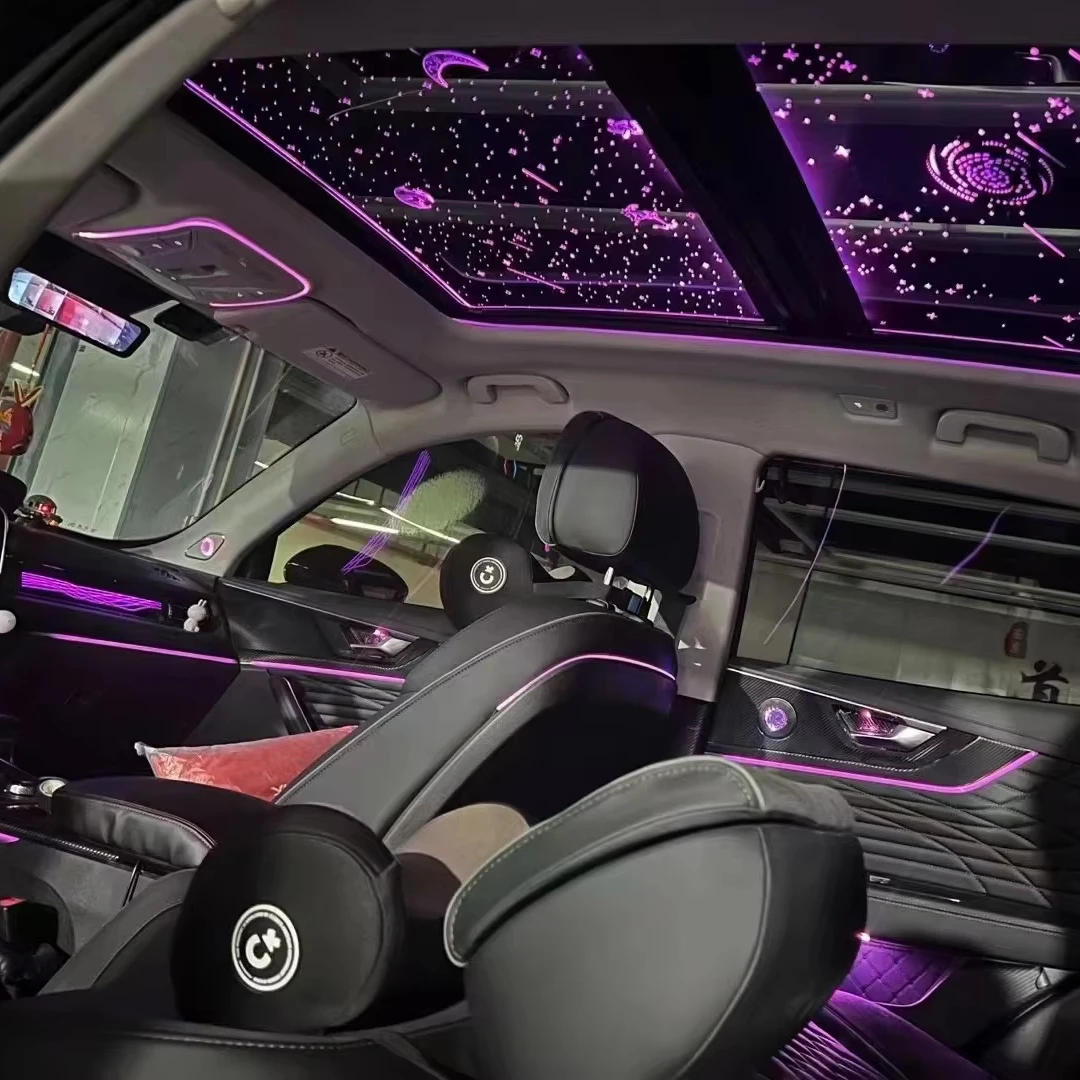 12V Flash Function Starry Sky Ambient Lamp Customizable Car Interior LED Lighting Modified Parts