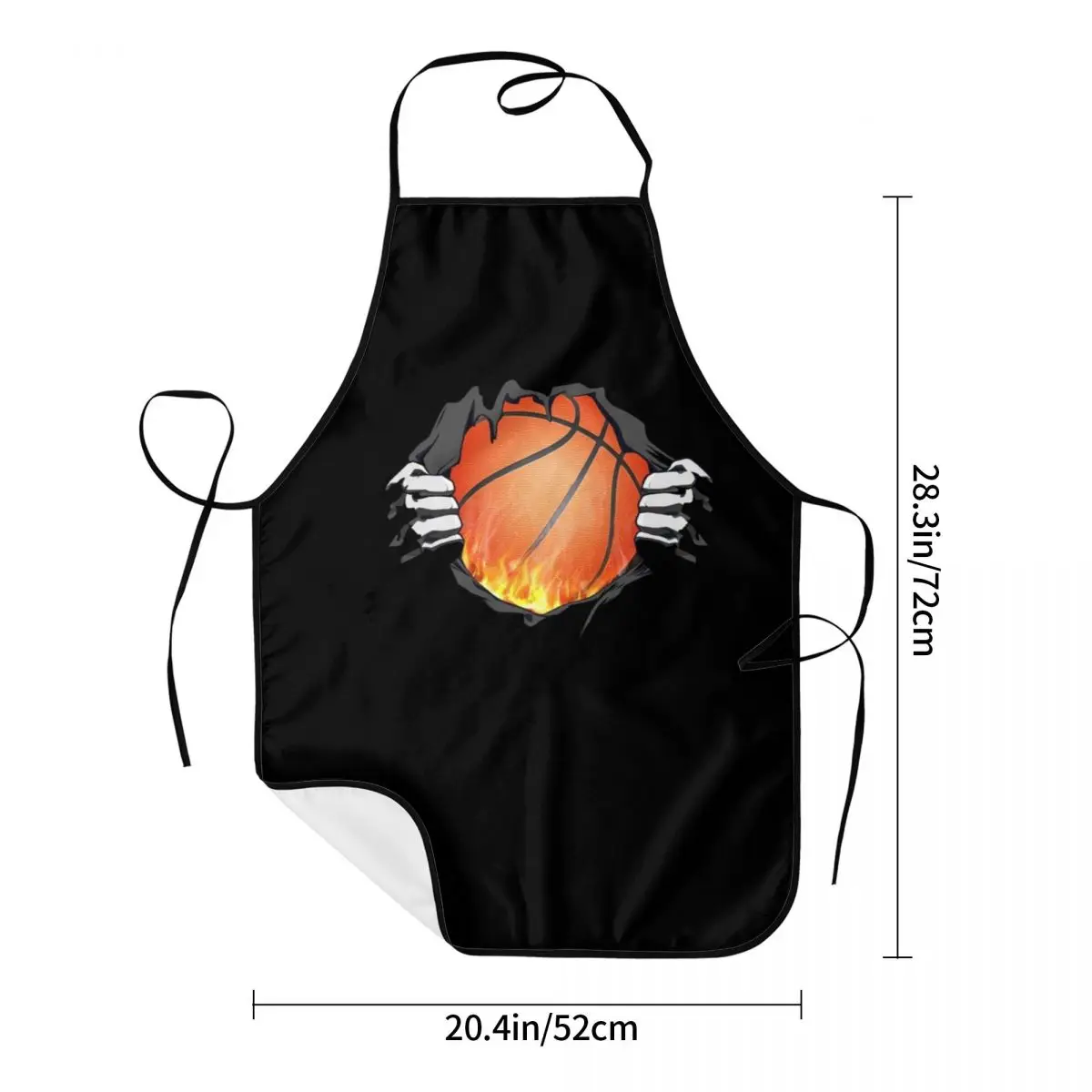 Basketball Power Burning Flame Aprons Chef Cooking Baking Tablier Waterproof Bib Kitchen Cleaning Pinafore for Women Men