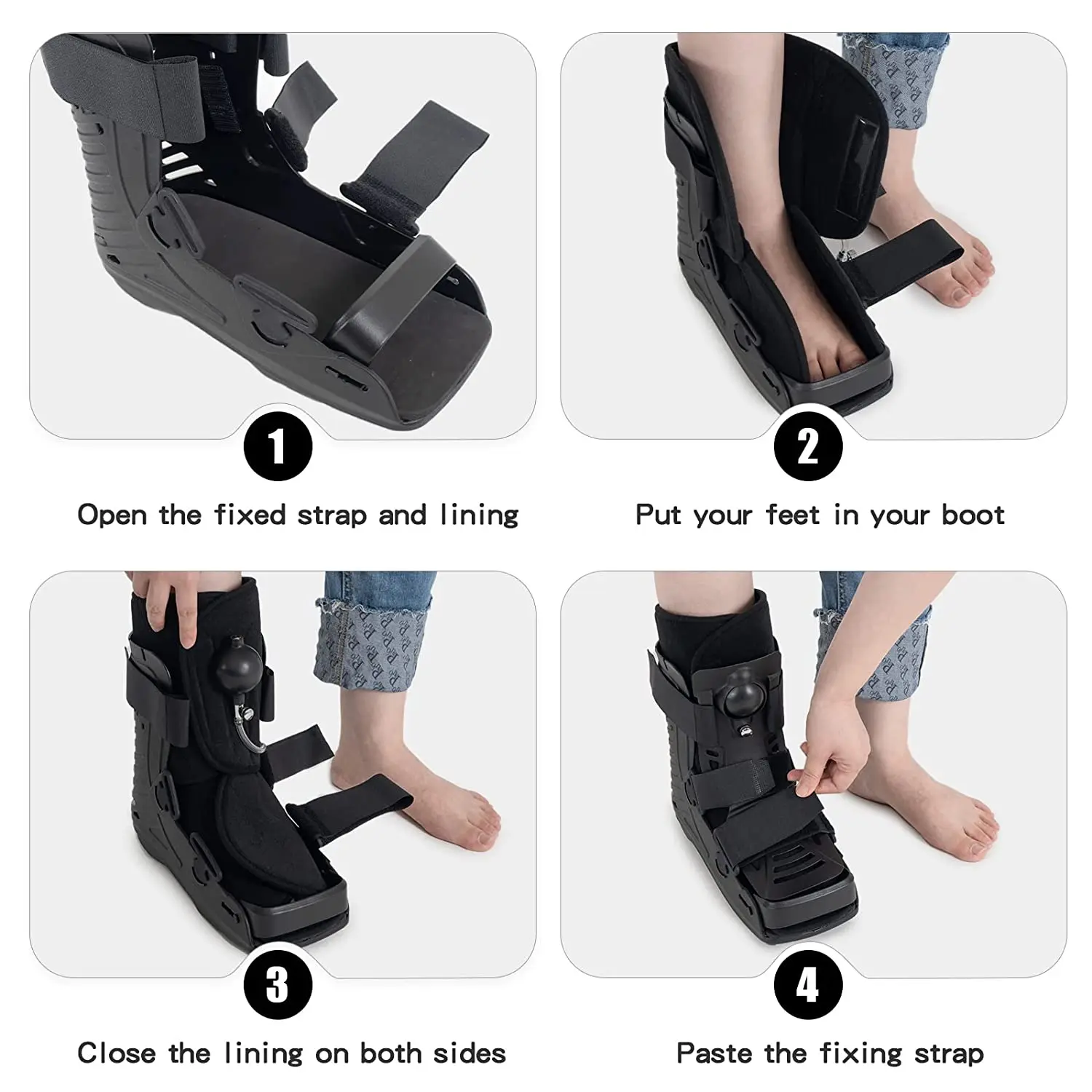 1Pcs Air Cam Walker Fracture Boot Medical Inflatable Walking Boot Orthopaedic Boot for Sprained Ankle Protective Tool