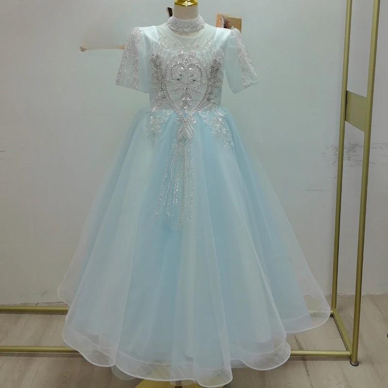 2026 Girls Host Piano Performance Princess Dress Birthday Violin Children Party Gown Pageant Formal Attire Celebration Outfit