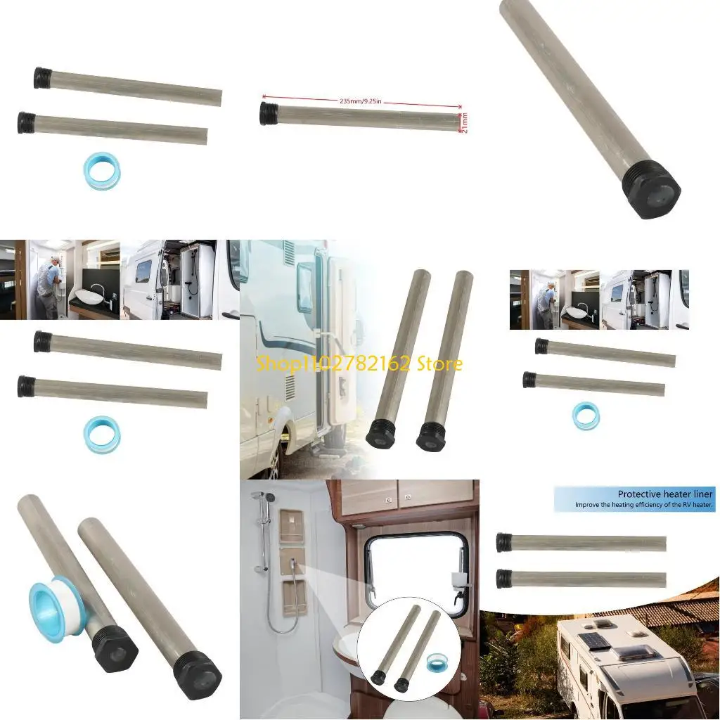 

547B Anode Rod with PTFE Tape for Hot Water Tanks, 9.25x3/4inch Campers Water Heaters Magnesium Anode Rod Replacement Part