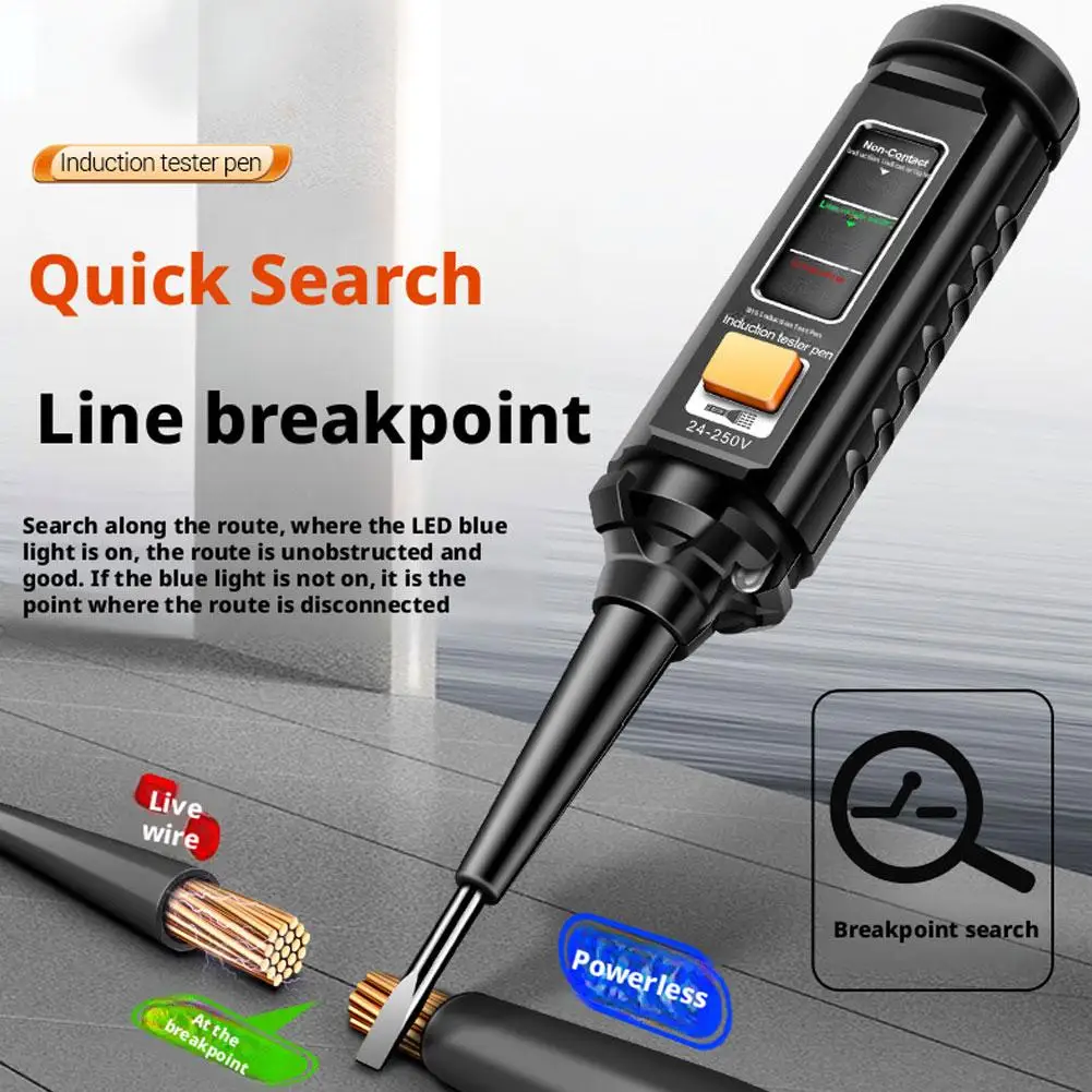 Professional AC Voltage Tester Pen with Highlight Color Light Electrician Screwdriver, Non-Contact Detection Tool