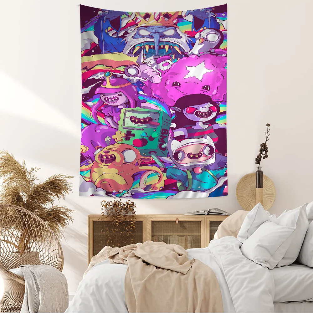 A-Adventure Cartoon T-Time Anime Chart Tapestry Art Science Fiction Room Home Decor Cheap Hippie Wall Hanging