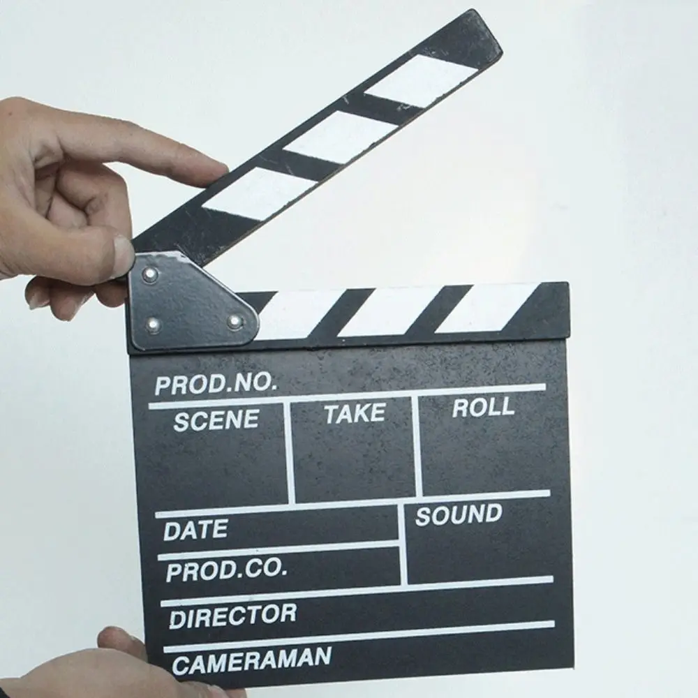 木製監督板 クラッパーボード 写真撮影用装飾品 クリエイティブな写真撮影用小道具 監督板 監督板 名入れ可能