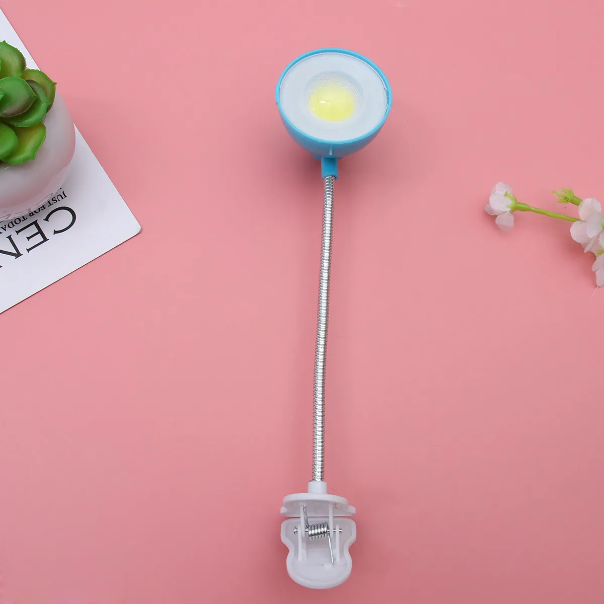 

Clip Desk Reading Light LED Eye Caring Study Lamp 3W Blue for Home Office Portable Flexible Neck Warm Light