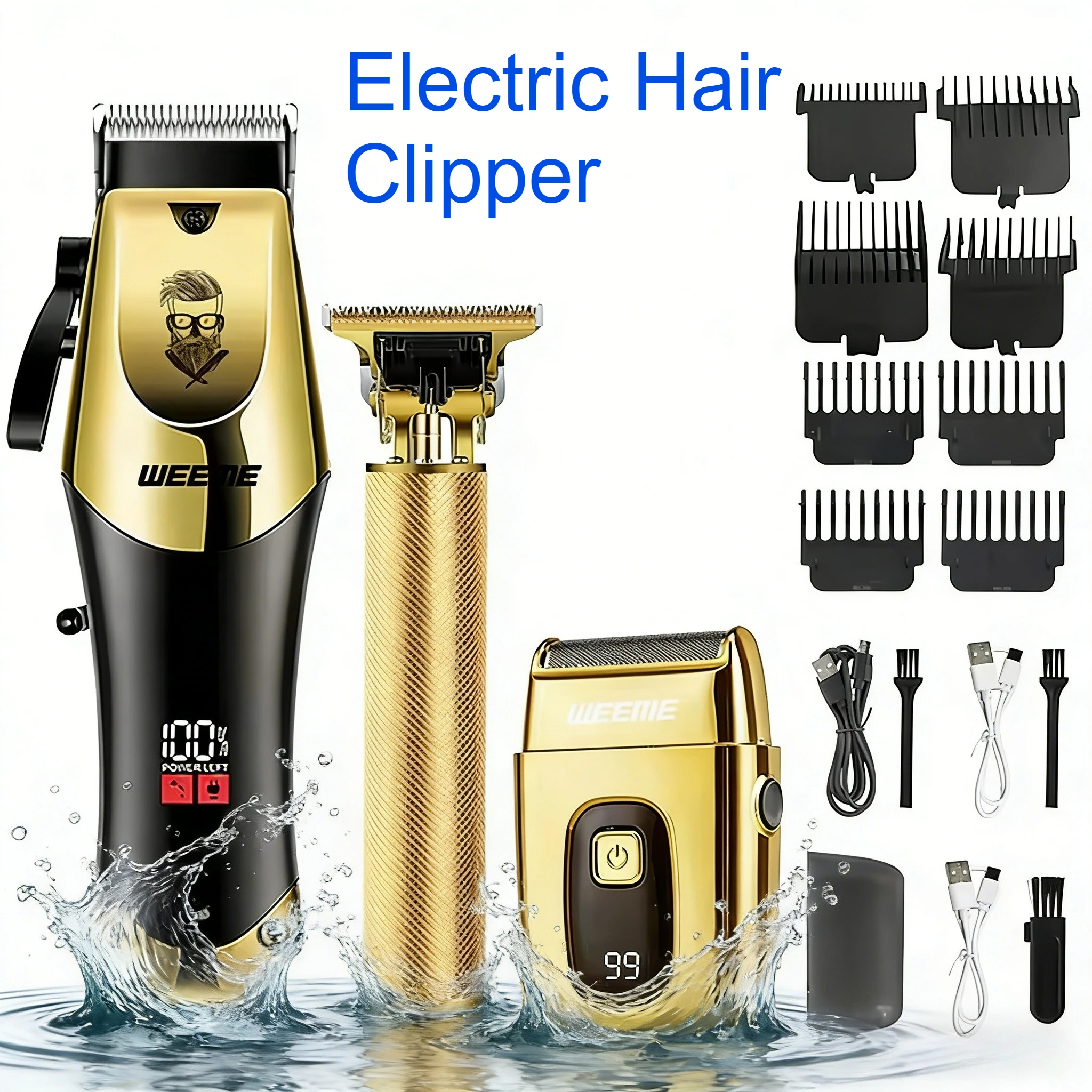 

Электрическая машинка для стрижки волос и триммер для бороды T9 2026 (перезаряжаемая) с мини-электробритвой в комплекте – подарок для парня