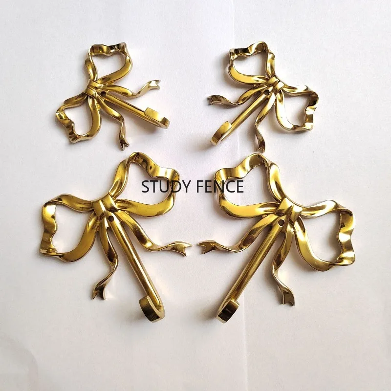 1pc Metal Bow Decoration, Furniture Hanging Decorations, Wall Decoration, Punch Installation, Household Hardware Accessories