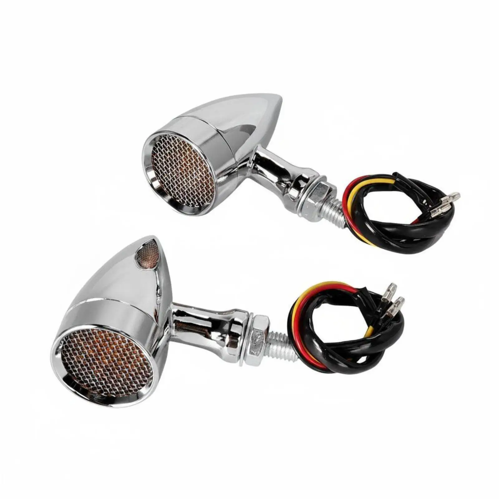 Durable Metal Vehicle Turn Signal LED Amber Motorcycle Indicator Weatherproof Housing Universal 12V for Cruiser Chopper Use