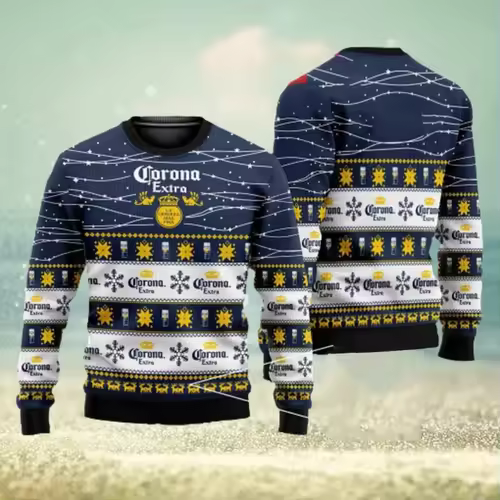 2025 New CORONA EXTRA Christmas Gift Ugly Sweater Hot Selling Merry Christmas Fashion 3D Printed Oversized O-neck Pullover shirt - Image 10