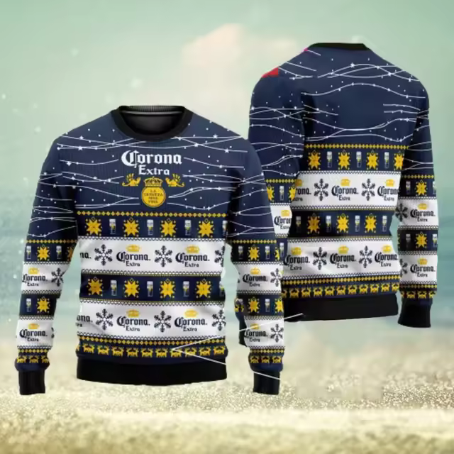 2025 New CORONA EXTRA Christmas Gift Ugly Sweater Hot Selling Merry Christmas Fashion 3D Printed Oversized O-neck Pullover shirt - Image 10