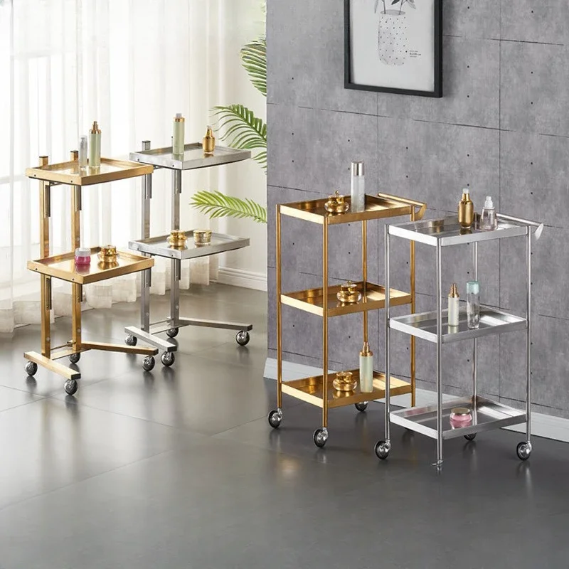 Barber shop tool cabinet small cart hair salon hair cutting mirror table storage rack small cabinet hair styling tool cart