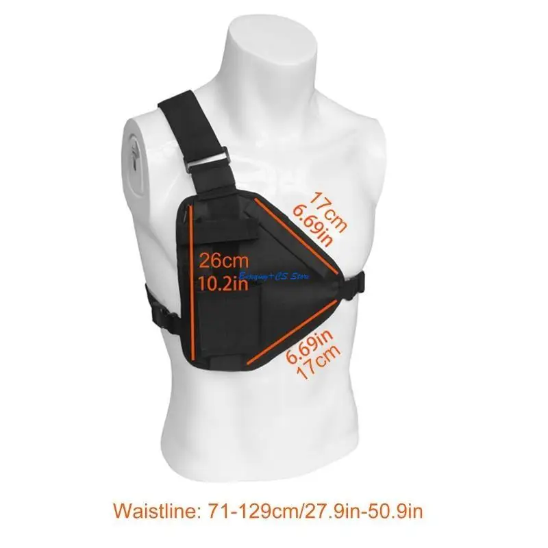 Y51d Men Men Gô -Rig Tag Streetwear Một chiếc áo vest Vội ve Túi chức năng Buckle