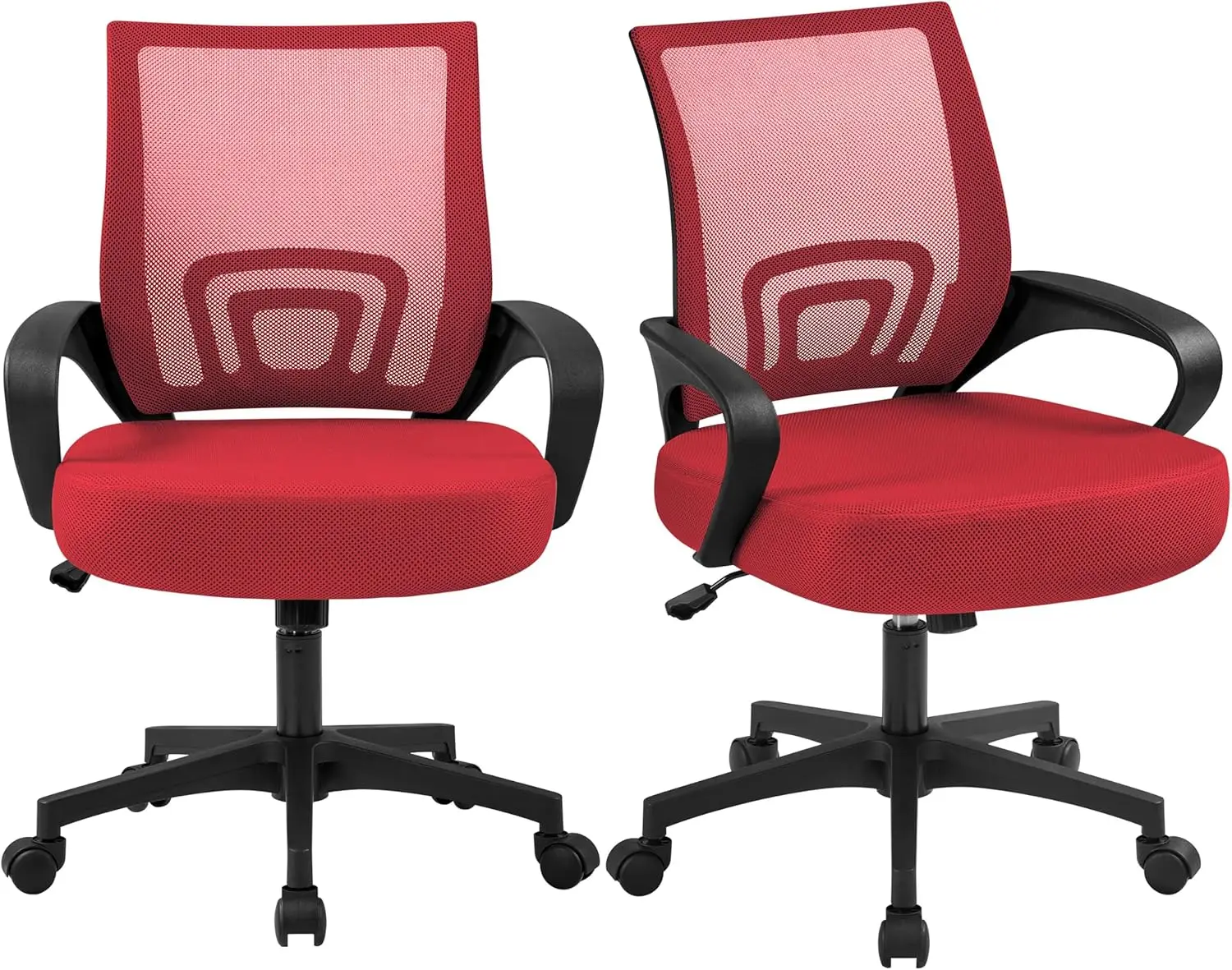 Yaheetech 2Pcs Ergonomic Mesh Office Chairs, Computer Chair With Lumbar Support & 360° Rolling Casters 276Lb Weight Capacity,