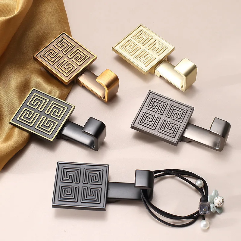 New Chinese Style Clothes Hook Antique Copper Cabinet Hook Dormitory Entrance Clothes Hook Wall Hanging Single Hook Hardware